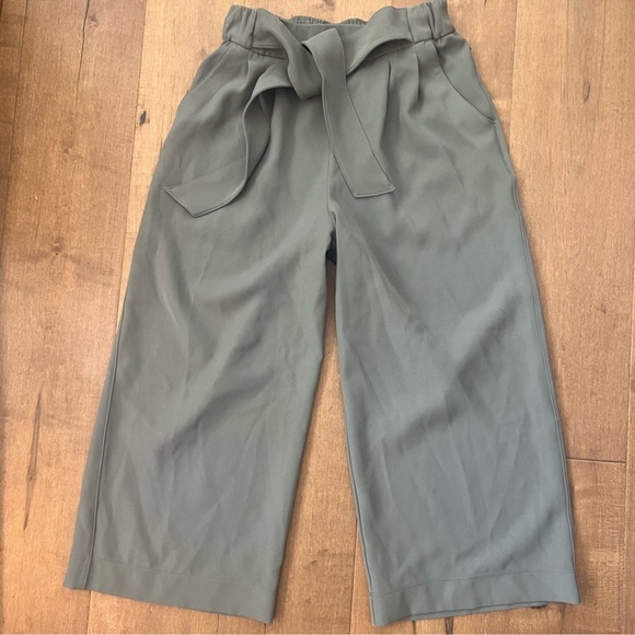 Lululemon Noir Crop Wide Leg Tie Front Pants 4 grey/ green - Picture 2 of 5